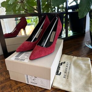 Burberry Burgundy Suede Heels
